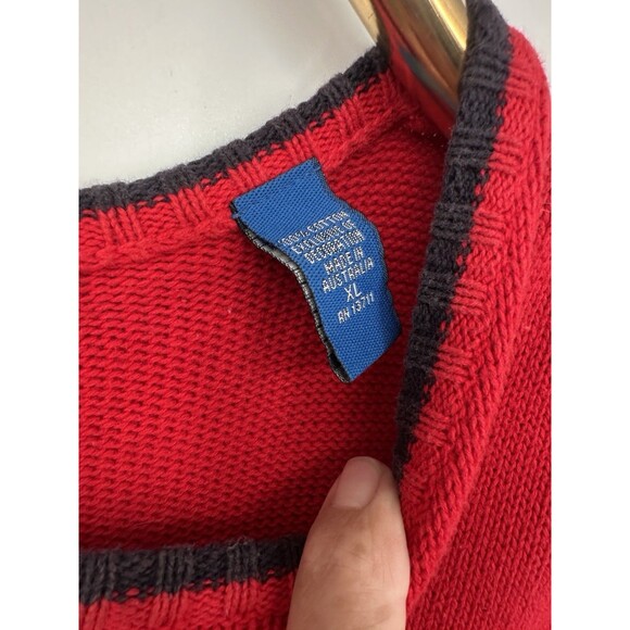 Vintage American Flag Sweater Womens Size XL Red 90s Karen Scott Australia - Picture 4 of 8